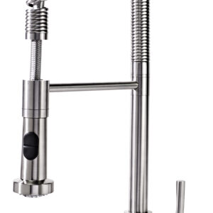Grifo de cocina monomando profesional de acero inoxidable con caño giratorio