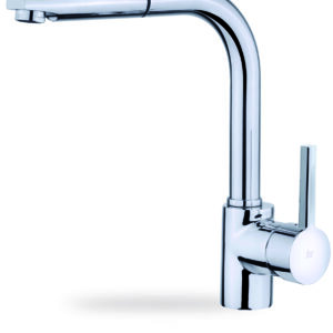 Grifo de cocina monomando con caño alto extraíble de gran resistencia